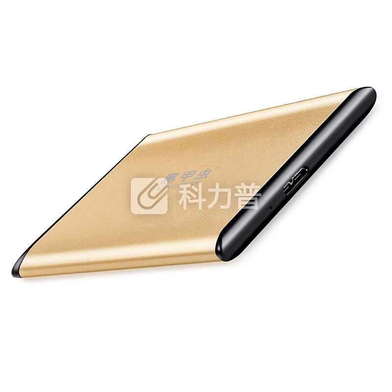 黑甲虫 (KINGIDISK) 1TB USB3.0 移动硬盘 SLIM系列 2.5英寸 中国金 9.5mm金属纤薄机身 抗震抗压 SLIM100