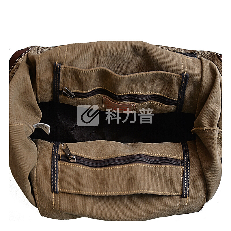 豆鼓眼 DouGuYan 豆鼓眼帆布旅行包男士休闲手提运动健身包大容量行李包G00171深棕色