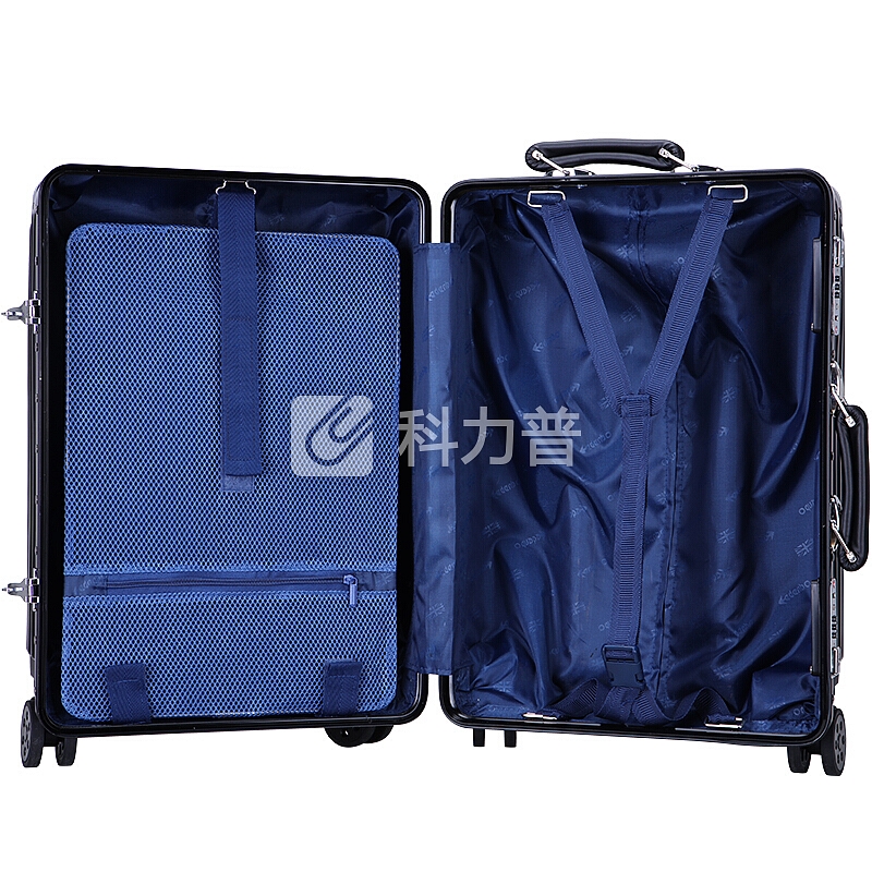 爱登堡铝框拉杆箱行李箱男女旅行箱20/24英寸密码箱子托运箱万向轮箱包 黑色DX184253-24B