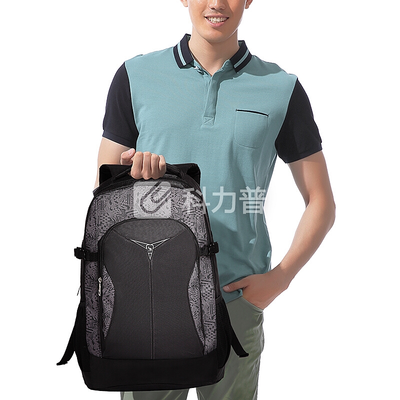 爱华仕(OIWAS)双肩包电脑包休闲背包学生书包男女 笔记本包15英寸大容量休闲户外运动包 4000黑色
