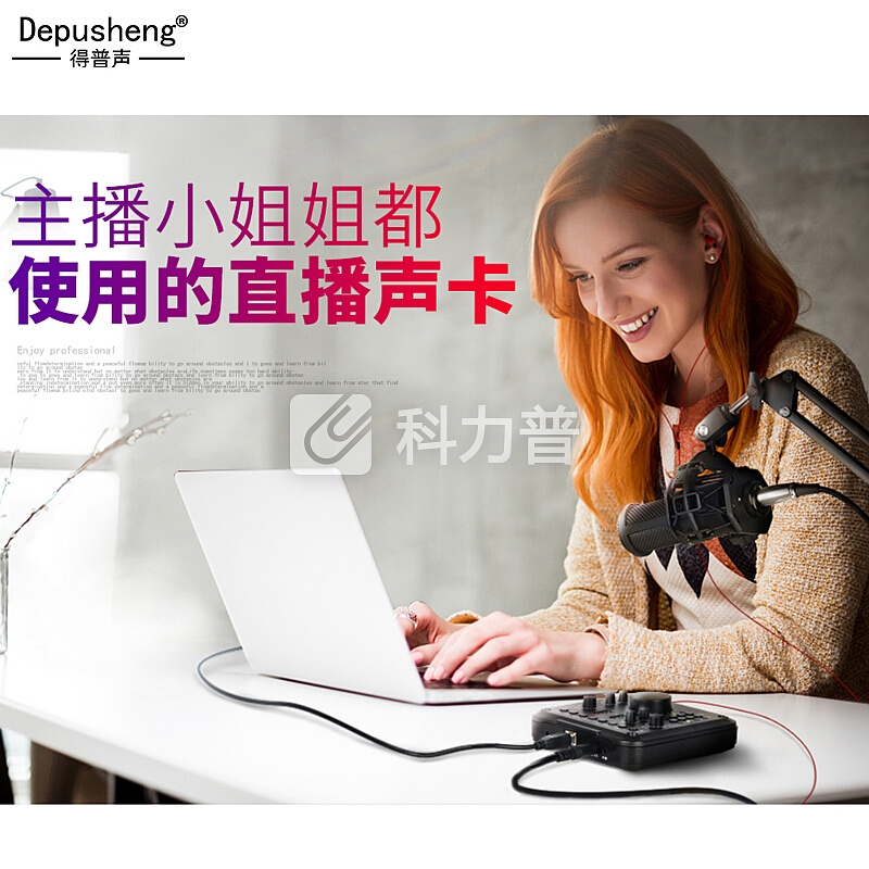 depusheng 得普声I10专业手机电脑声卡套装抖音吃鸡全民K歌快手直播外置声卡K歌麦克风设备 I10豪华声卡套装