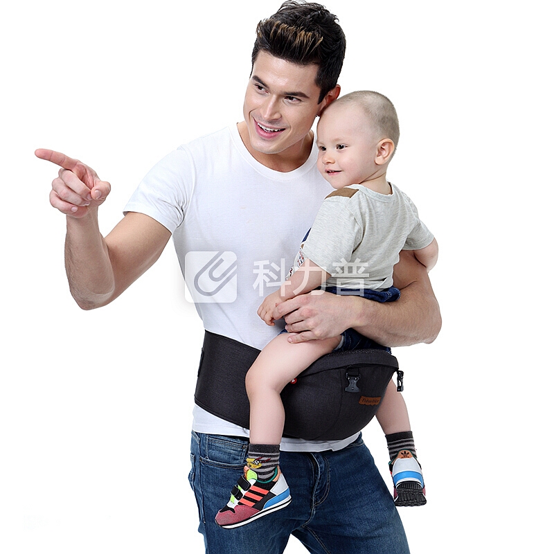 费雪fisher-price 婴儿宝宝背带腰凳抱娃神器 新生儿儿童双肩多功能抱凳 新升级四季款FP-001 典雅黑