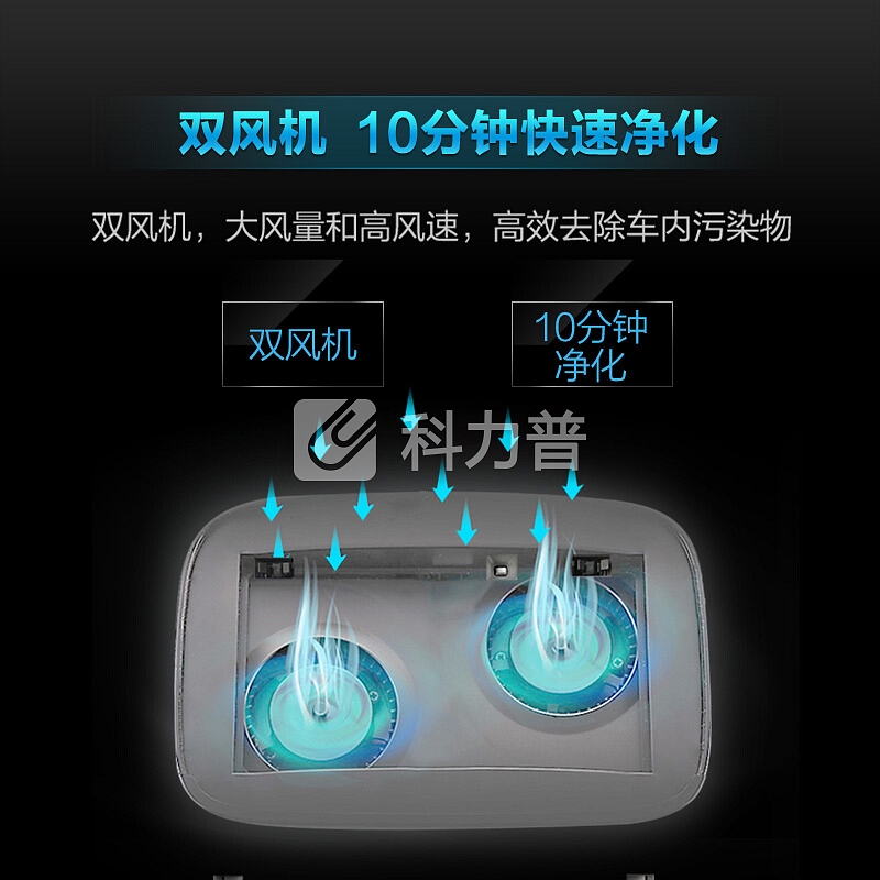 爱宝乐 airpal 爱宝乐（airpal）车载空气净化器 双风机大风量高效净化 除甲醛除雾霾除二手烟除异味AP015