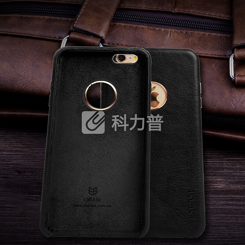 ESCASE 苹果6/6s手机壳iPhone6/6s手机套 仿真皮防摔保护壳 金属按键适用iPhone 6/6s 4.7英寸手机 绅士黑