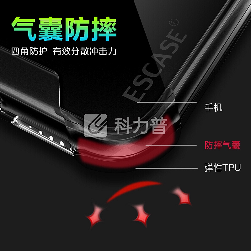 ESCASE ESCASE 苹果iPhone8 Plus&7 Plus手机壳/手机套 亮黑色玻璃防摔防刮伤保护壳 双料防摔ES-89 曜石黑 【双料抗摔真玻璃送膜】黑色