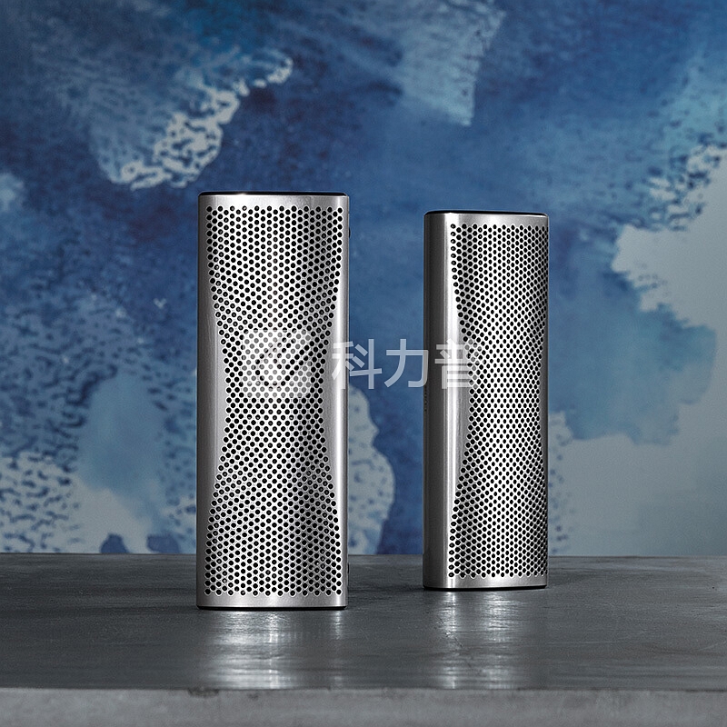 KEF MUO 迷你蓝牙音箱礼品套装 暴风灰一对 赠立体连声线 无线蓝牙 便携式扬声器 高解析 同轴共点音响/音箱
