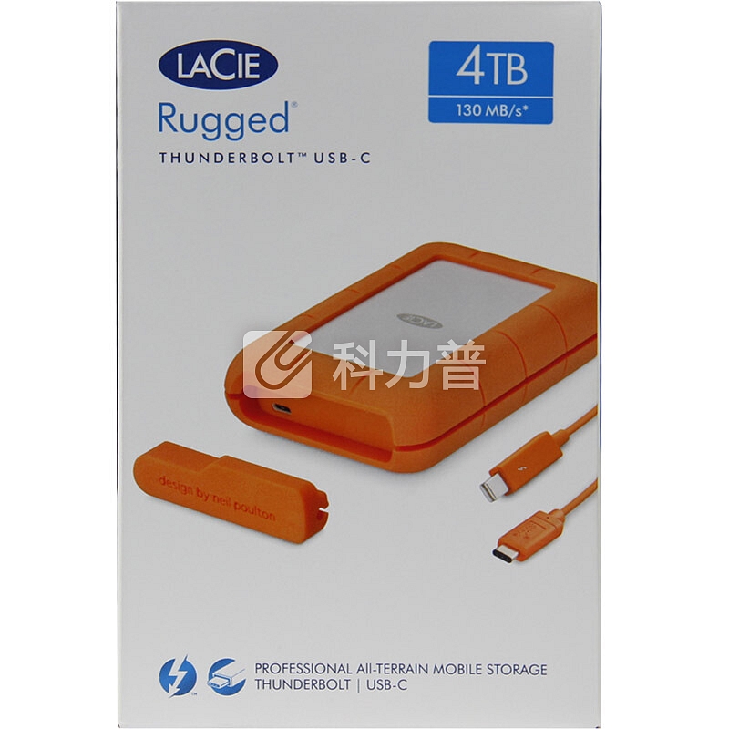 LaCie 4TB 雷电 USB3.1 移动硬盘 Rugged 2.5英寸 便携三防