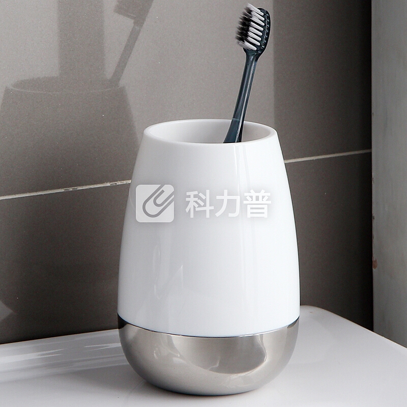 欧润哲 漱口杯 不锈钢底座水滴款情侣牙刷洗漱杯子 大号 2只装