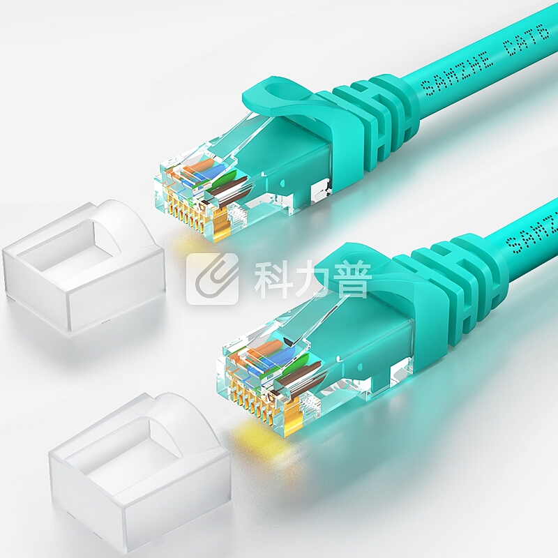 山泽(SAMZHE)六类网线 CAT6千兆极速八芯双绞 电脑网络跳线 成品网线 浅绿色1米 WXL-6010 匹配路由器