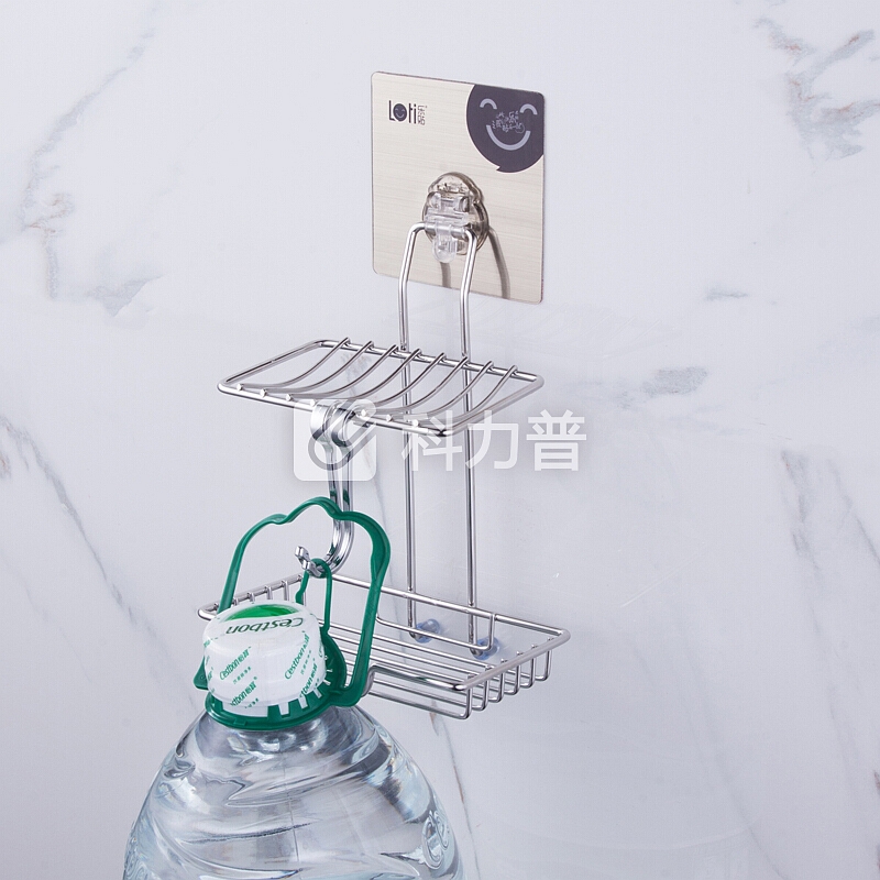 乐贴 LOTI 乐贴卫生间免打孔肥皂盒浴室不锈钢香皂盒洗手间免钉沥水肥皂架酒店卫生间壁挂式双层强力无痕香皂架