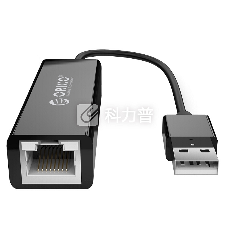 奥睿科(ORICO)USB集线器百兆有线网卡 USB转RJ45网线接口 网口转换器 支持笔记本/平板电脑 黑色UTJ-U2