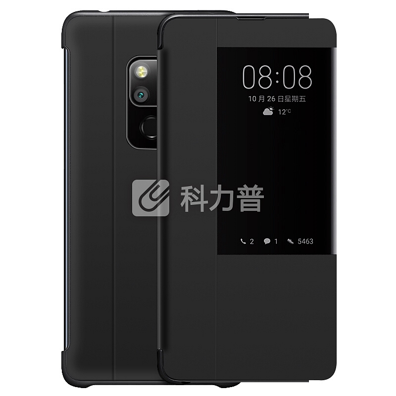 慕臣 华为mate20手机壳mate20 Pro/20X智能全景视窗保护套全包防摔商务休眠翻盖皮套 mate20 X【黑色】送钢化膜