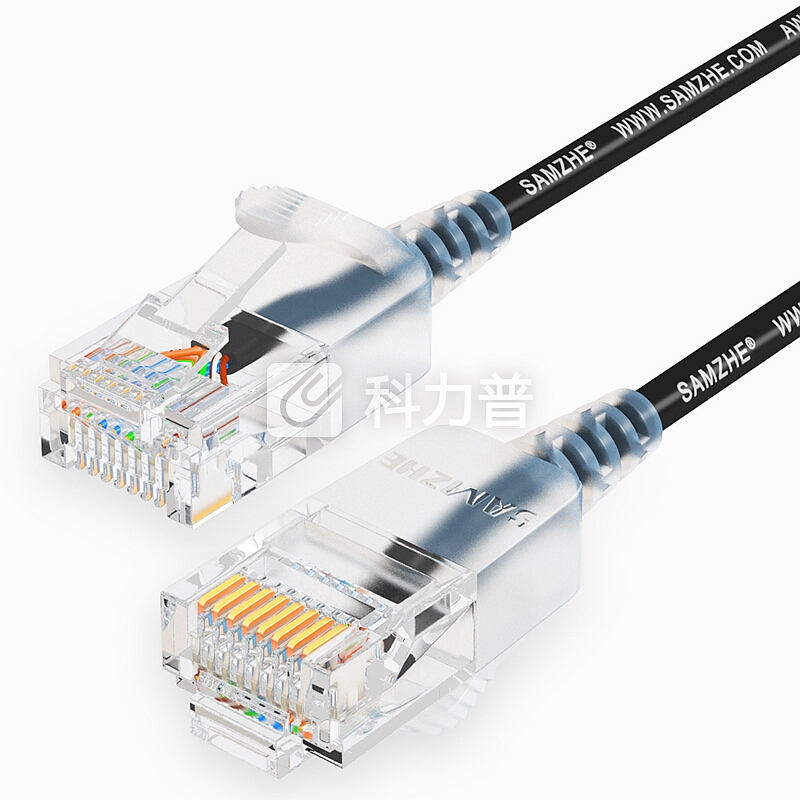 山泽(SAMZHE)超六类细径网线CAT6A高纯无氧铜 8芯双绞高速RJ45网络跳线 5米黑色 SZH-6050