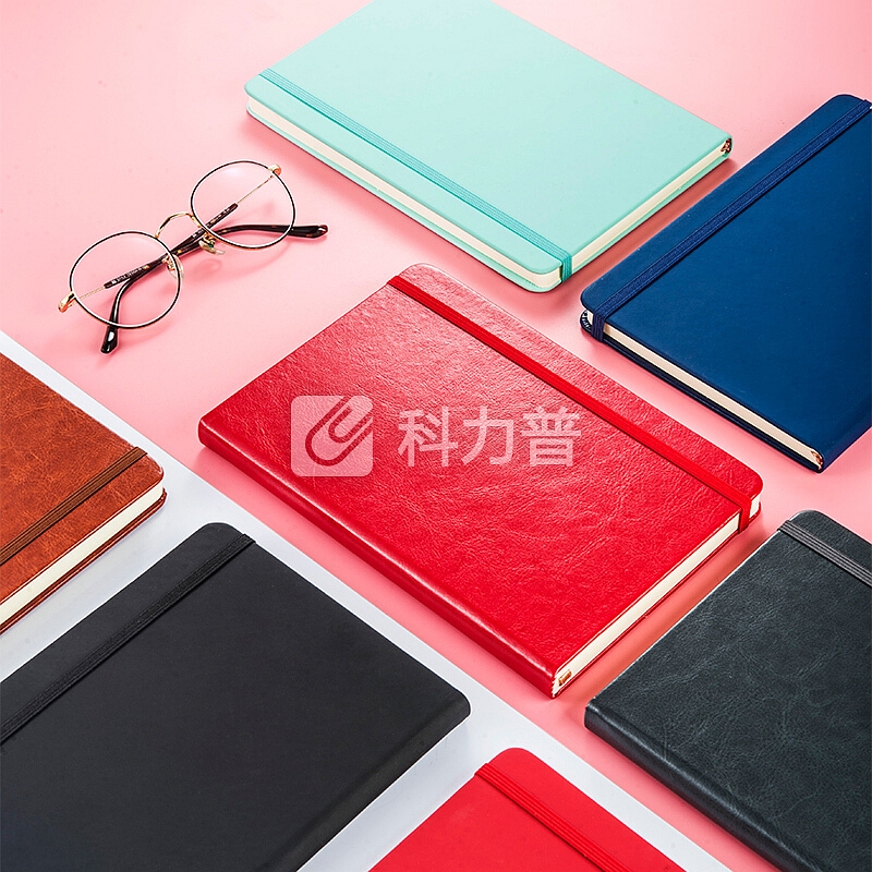 金隆兴(Glosen)时尚简约笔记本子 创意商务记事本办公文具加厚皮面本学生日记本会议记录本子 8268 黑色