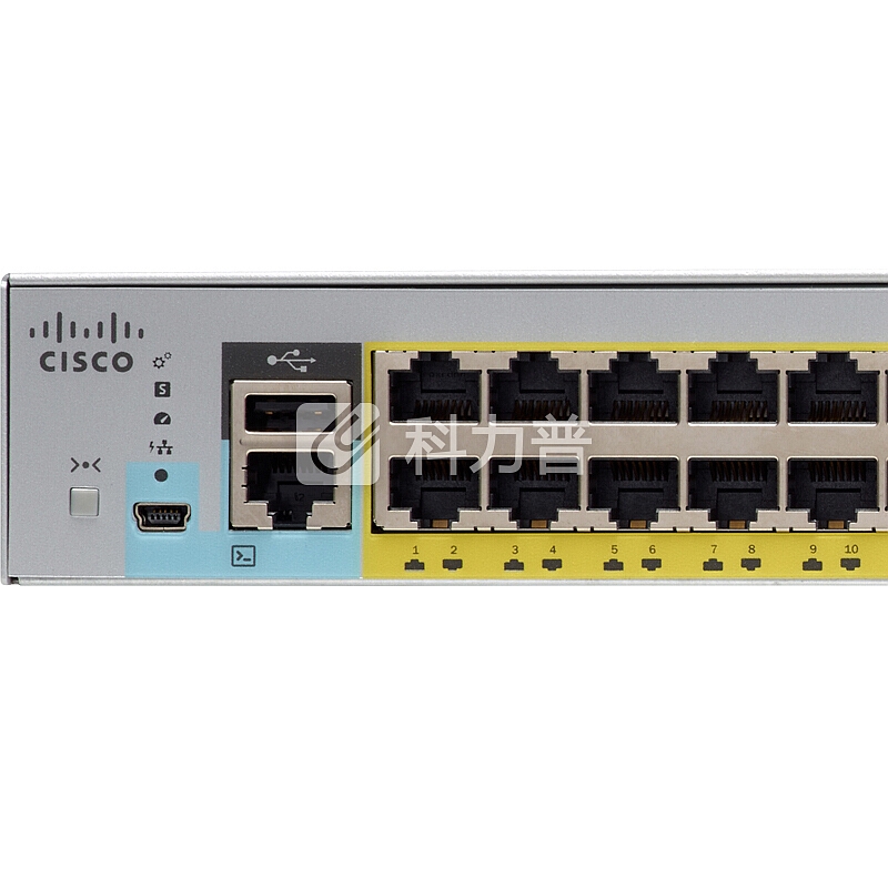 思科(CISCO)WS-C2960L-48PS-AP 智能中文WEB界面管理 48口千兆POE+4光口交换机