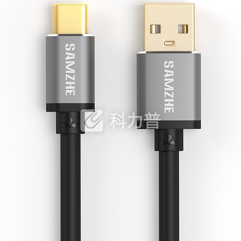 山泽 Type-c数据线 安卓手机充电器线 铝合金电源线头 支持华为Mate20Pro/P20 小米8SE/6x 1米 黑色
