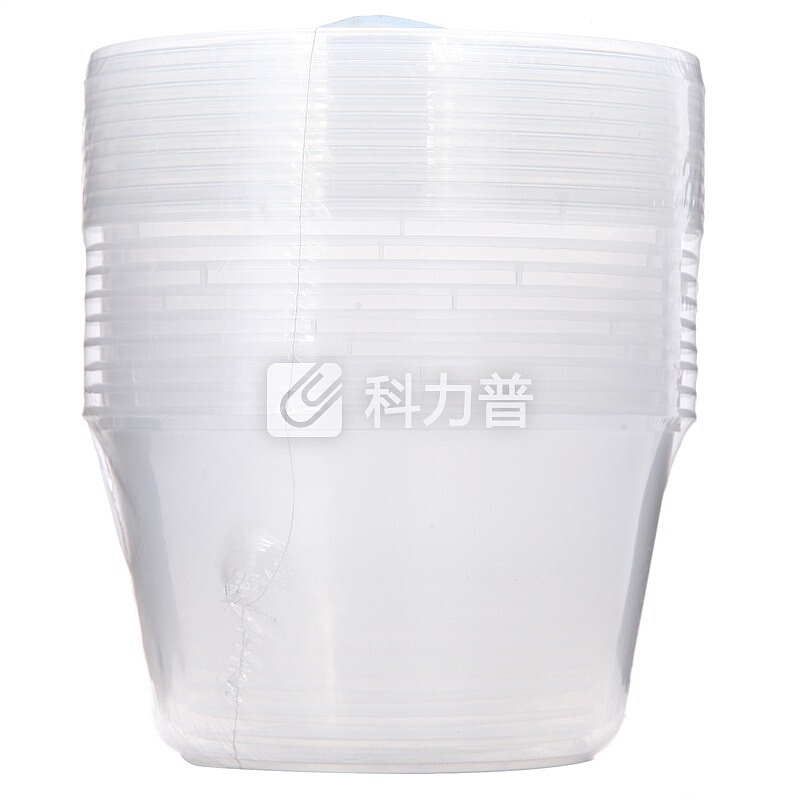 奥美洁 奥美洁 一次性餐盒圆形透明带盖打包保鲜盒10只装带盖450毫升