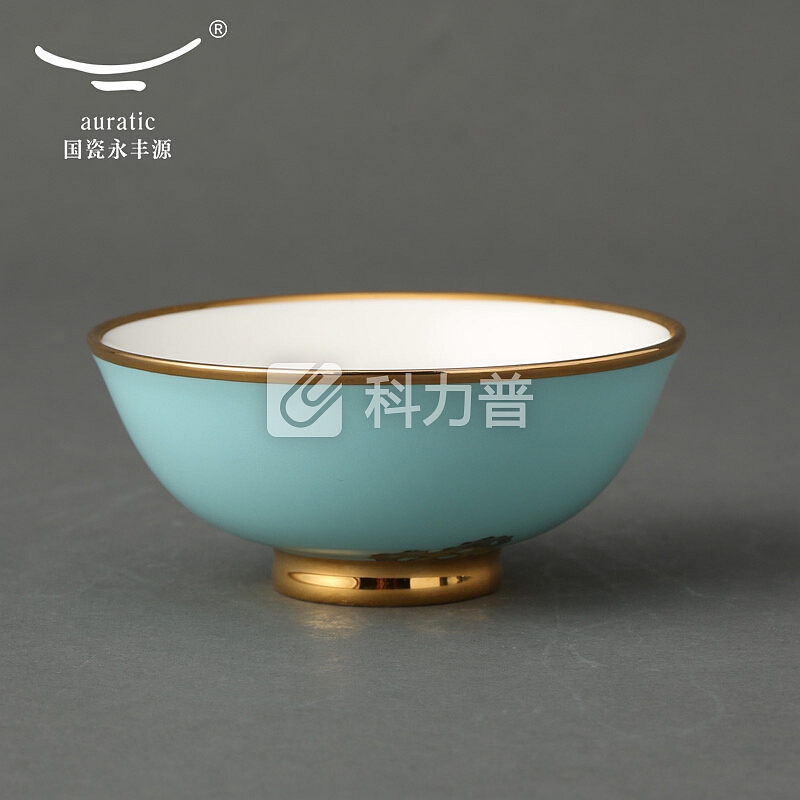 国瓷永丰源 auratic 夫人瓷陶瓷餐具套装12头手工金边家用饭碗100mm小汤碗汤勺组合套装