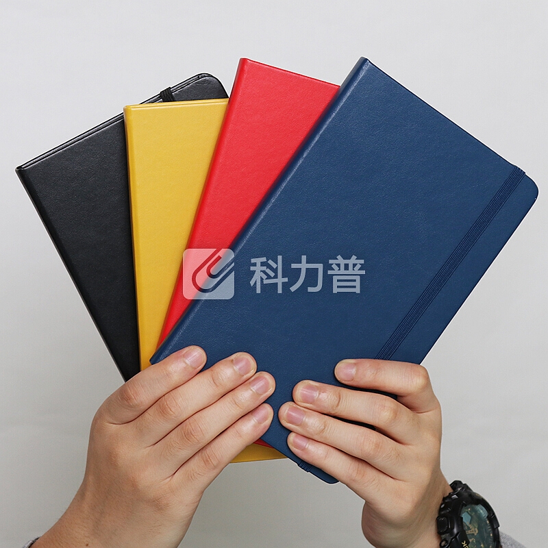 齐心(Comix) C5911 A5商务皮面笔记本子/日记本 创意点格记事本 122张 黄色