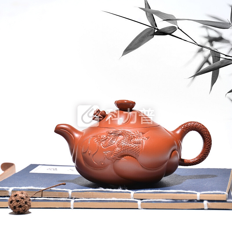 吉羊 jiyang 吉羊 宜兴紫砂壶纯全手工茶壶名家茶具泡茶壶 原矿朱泥鱼化龙壶260ml