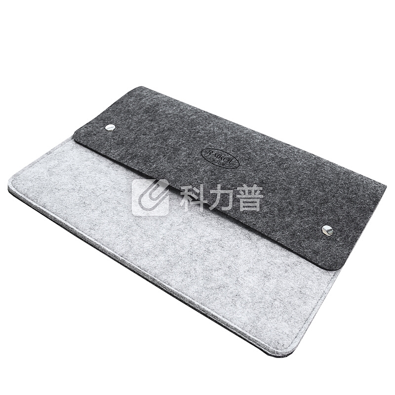信发(TRNFA)MZ-166 黑灰色毛毡多层文件袋/手拿按扣公文包 办公生活收纳袋/A4资料套/笔记本保护套袋