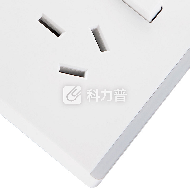 雷士(NVC) 开关插座面板 典雅白系列 16A一位单开单控三孔 带荧光86型空调开关无边框大翘板面板白色