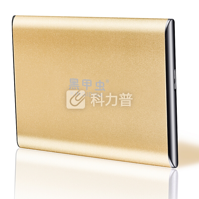 黑甲虫 (KINGIDISK) 1TB USB3.0 移动硬盘 SLIM系列 2.5英寸 中国金 9.5mm金属纤薄机身 抗震抗压 SLIM100