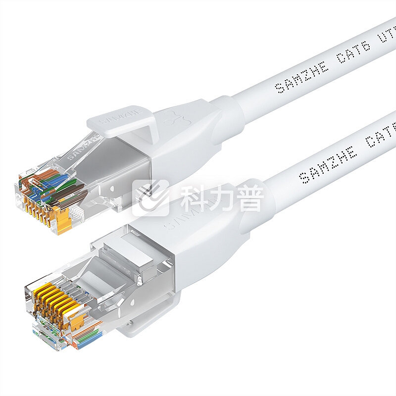 山泽(SAMZHE)六类网线 CAT6类千兆纯铜网线 成品电脑/家装/宽带网络连接跳线 白色5米BCT50 匹配路由器