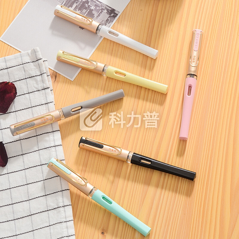 英雄(HERO)368美人鱼 粉色 EF+F双尖薄厚片 都市时尚办公学生练字钢笔签字笔(赠10*墨囊)铱金礼盒套装