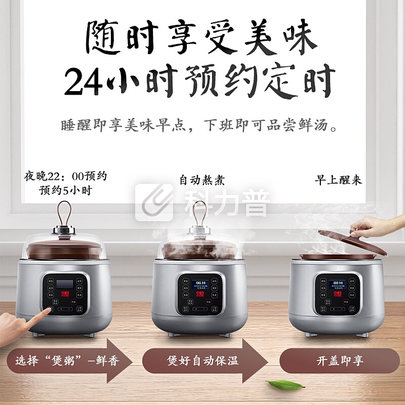 依立 yili 依立 (yili ) 3L电炖锅 紫砂锅 煲汤 炖汤锅 煮饭煲粥 蒸菜热菜 紫砂蒸汽煲21401S