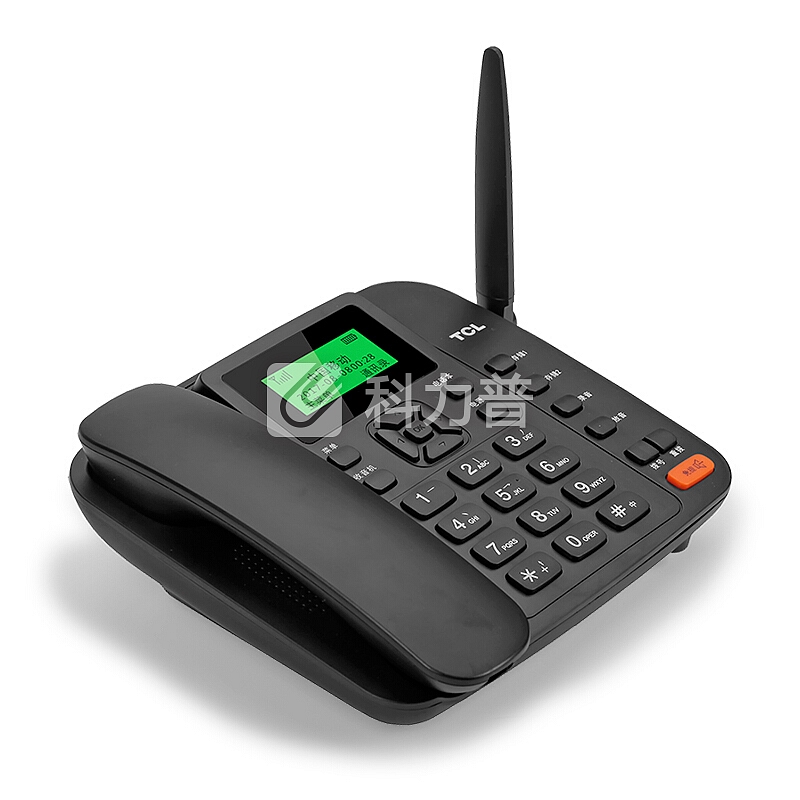 TCL 录音电话机 无线座机 办公家用 插移动卡 插卡录音 来电报号 GF100录音版赠8G卡(黑色)
