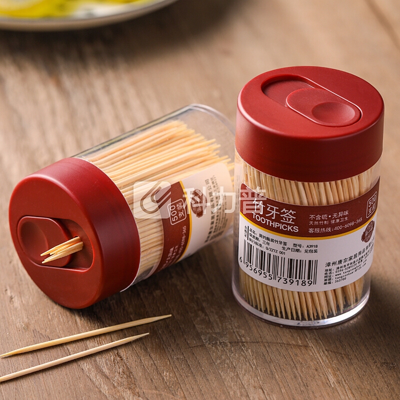 唐宗筷 2罐1000支 牙签 黑+红简约2罐装牙签 家用竹牙签 C6229