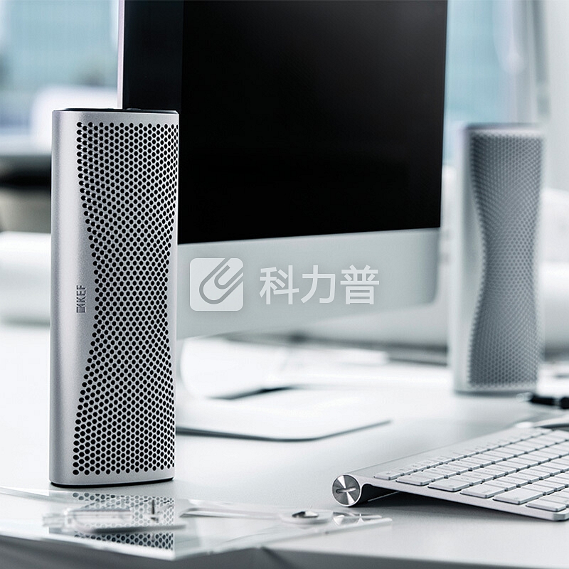 KEF MUO 迷你蓝牙音箱礼品套装 淡金色一对 赠立体连声线 无线蓝牙 便携式扬声器 高解析 同轴共点音响/音箱