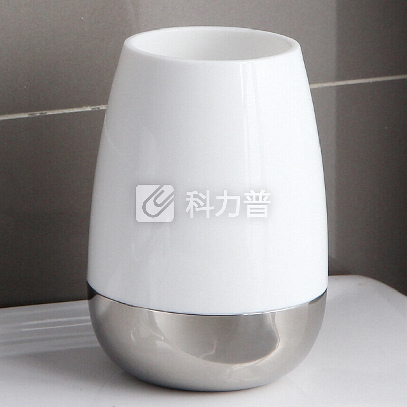 欧润哲 漱口杯 不锈钢底座水滴款情侣牙刷洗漱杯子 大号 2只装