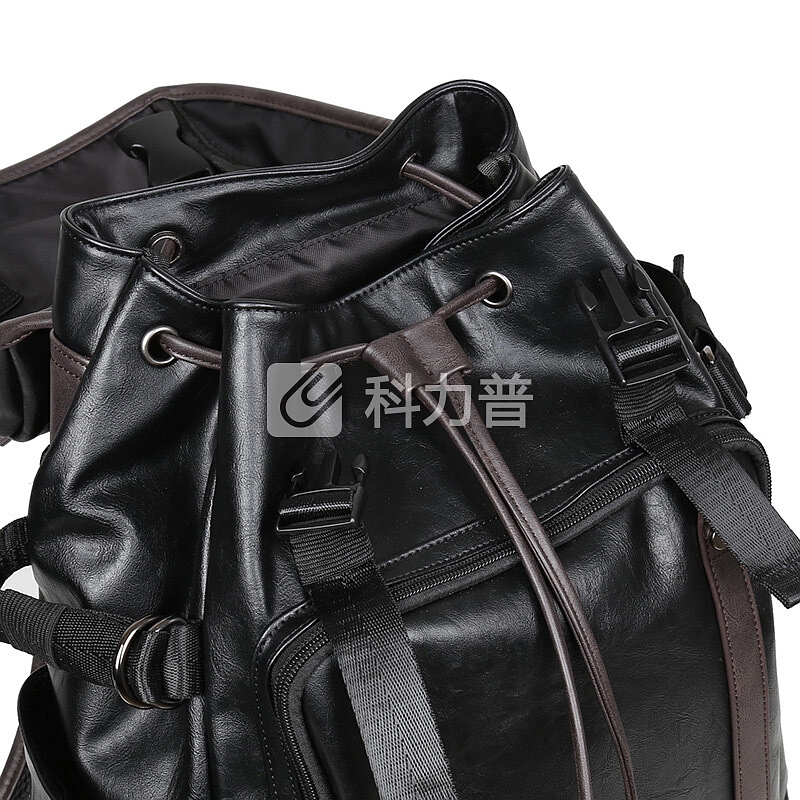 轻骑者 轻骑者 休闲双肩包男士背包韩版学生书包皮时尚潮流运动旅行包 5812黑色