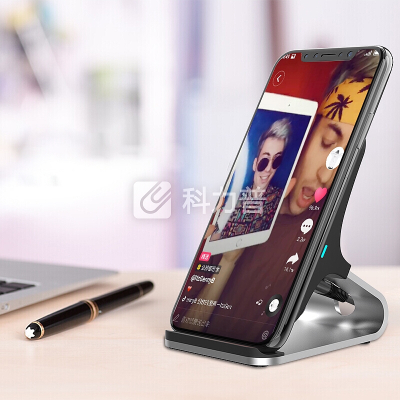 ESCASE 苹果无线充电器适用原装iPhoneXsMax8Plus华为Mate20Pro三星S9小米mix2s锤子手机通用双线圈快充F12黑