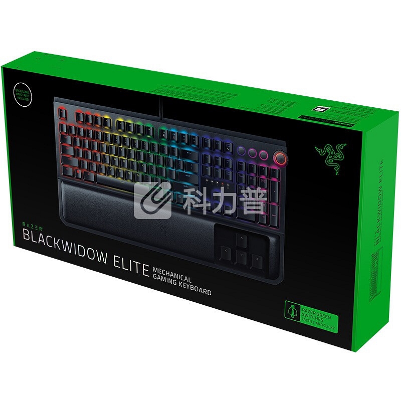 雷蛇(Razer)黑寡妇蜘蛛精英版RGB背光游戏机械键盘迅游7天加速卡套装 黑色(雷蛇键盘) 黑色-绿轴