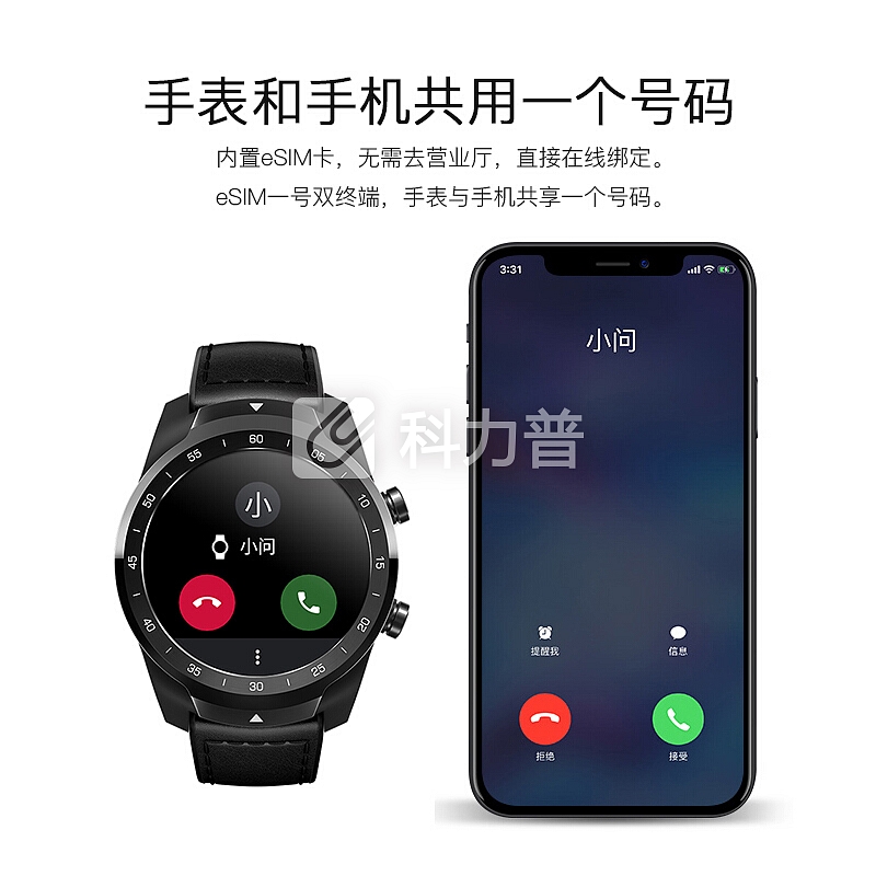 摄马(SHEMA) Ticwatch Pro 4G版智能手表抖音同款男女续航30天成人wifi计步器 4G版黑色+蓝牙耳机+运动硅胶表带+钢化膜