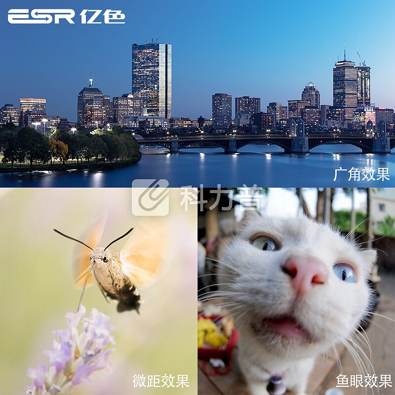 亿色(ESR)广景系列手机镜头 高清自拍外置单反摄像头抖音神器套装苹果华为广角微距鱼眼【广角+微距+鱼眼】