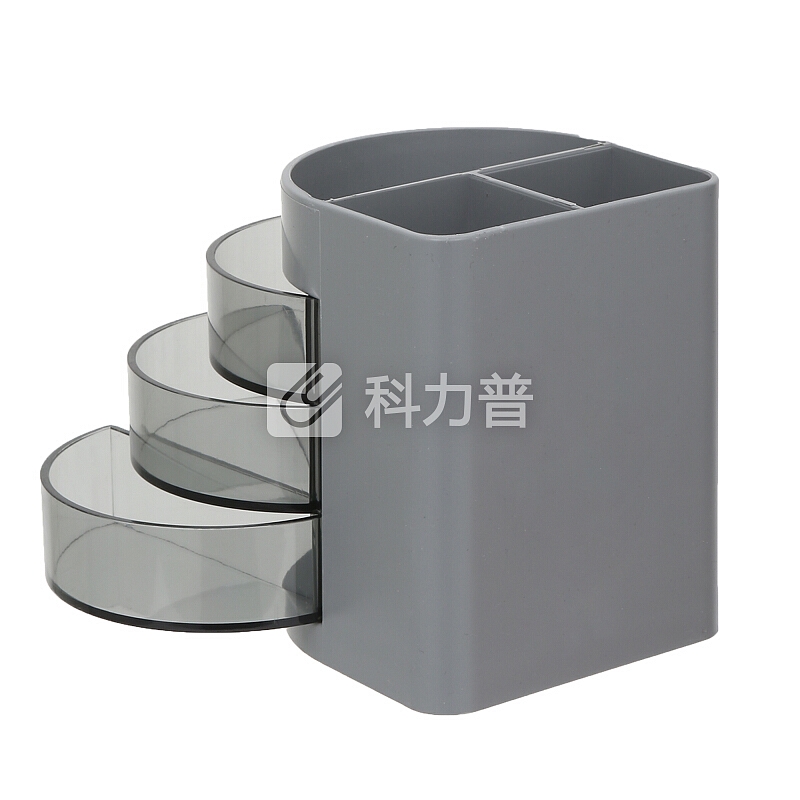 金隆兴(Glosen)三层多功能办公笔筒 桌面创意文具收纳盒 黑色 C2004