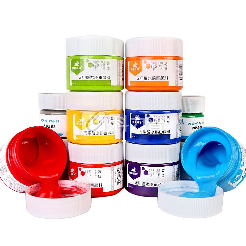 博格利诺(BOGELINUO)水粉颜料 100ml学生儿童初学者适用 水粉画颜料美术用品 148-G100-02中黄