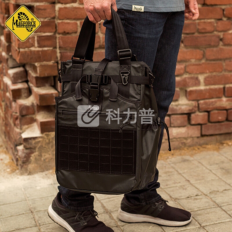 麦格霍斯 MAGFORCE 麦格霍斯MAGFORCE台马直式托特包 休闲运动手单肩包 男户外手提包A0461B02注胶黑