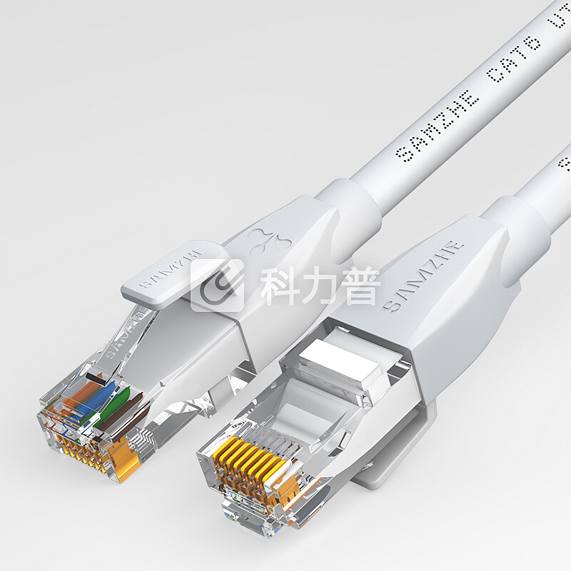 山泽(SAMZHE)六类网线 CAT6类千兆纯铜网线 成品电脑/家装/宽带网络连接跳线 白色5米BCT50 匹配路由器