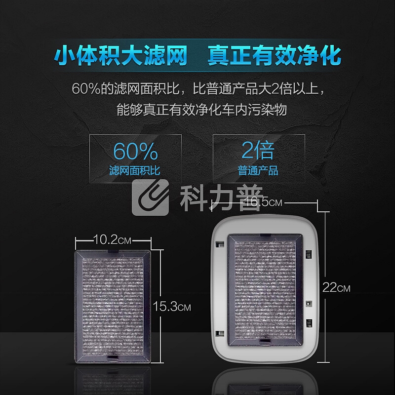 爱宝乐 airpal 爱宝乐（airpal）车载空气净化器 双风机大风量高效净化 除甲醛除雾霾除二手烟除异味AP015