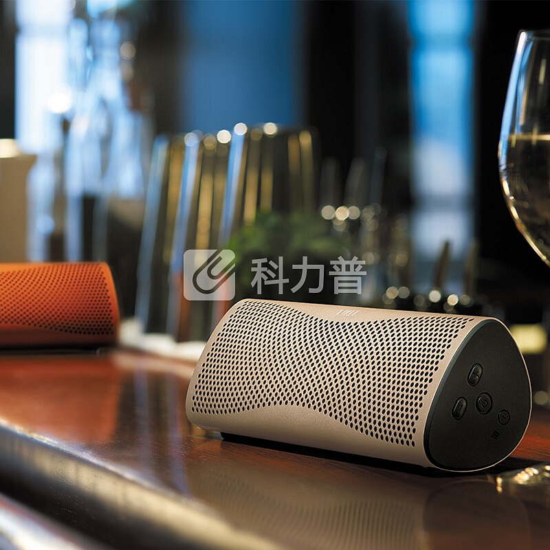 KEF MUO 迷你蓝牙音箱礼品套装 淡金色一对 赠立体连声线 无线蓝牙 便携式扬声器 高解析 同轴共点音响/音箱