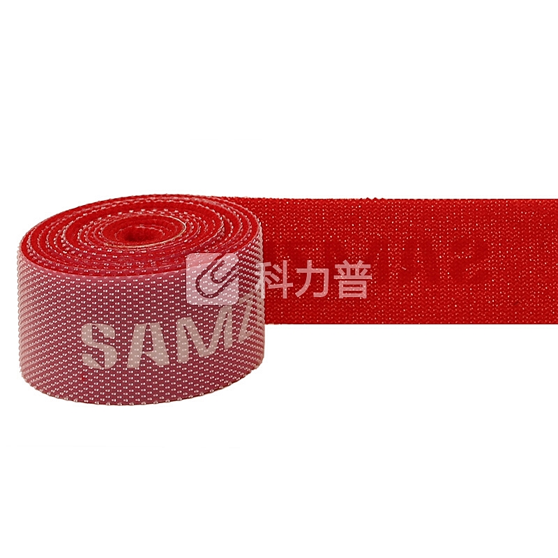山泽(SAMZHE) 自由裁剪电脑扎线带/捆/绑/理/束线带 背靠背魔术贴 整理带 理线器 20*1000mm 红色 MST-10