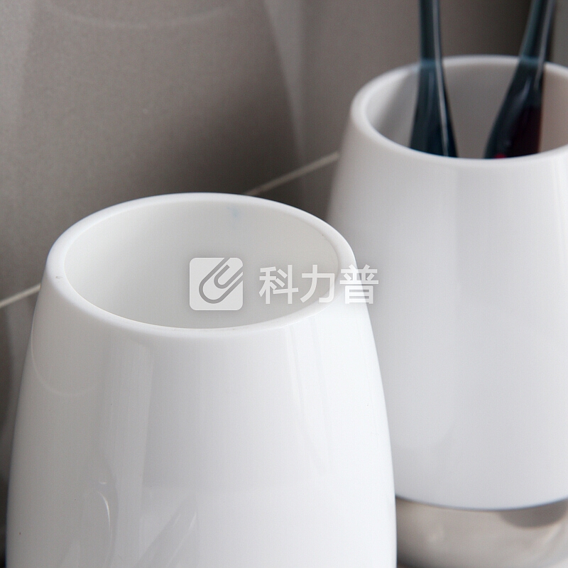 欧润哲 漱口杯 不锈钢底座水滴款情侣牙刷洗漱杯子 大号 2只装