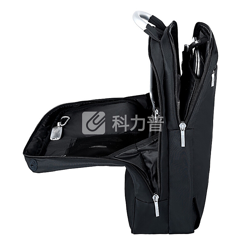 法国乐上(LEXON)电脑包男士双肩包14/15.6英寸双隔层防水笔记本商务休闲背包 蓝黑色