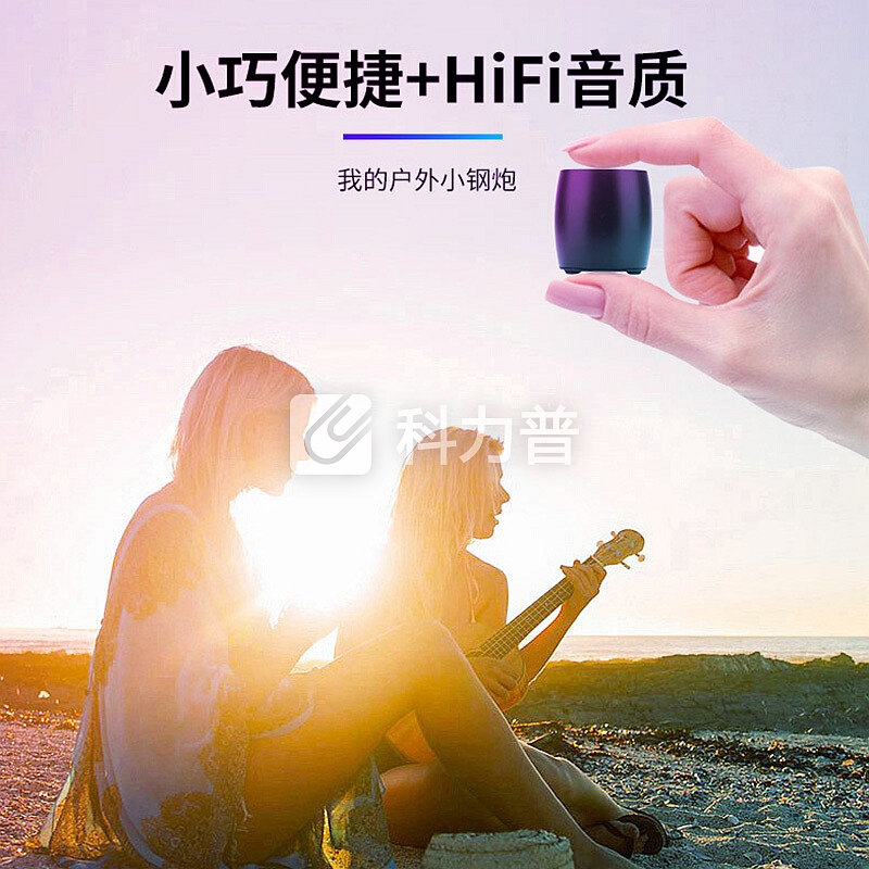 金河田(Golden field)D55 TWS蓝牙音响轻巧便捷 重低音 一键互联迷你小钢炮 户外立体声蓝牙小音箱 银色
