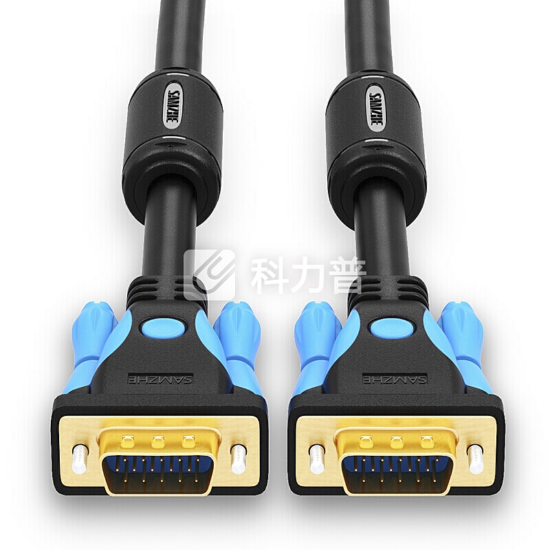 山泽(SAMZHE) 高清双磁环VGA线 3+9线芯 针/针 工程镀金版 电脑投影仪显示器视频线数据信号线 2米* GM-9020